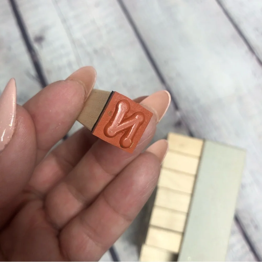 Wood stamp letters and numbers